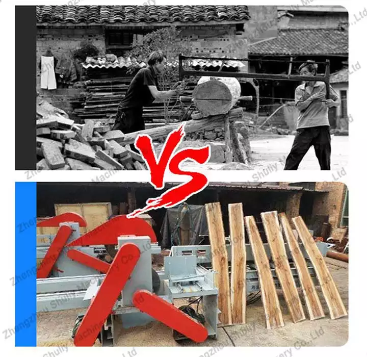 Hand-sawn and machine-sawn wood
