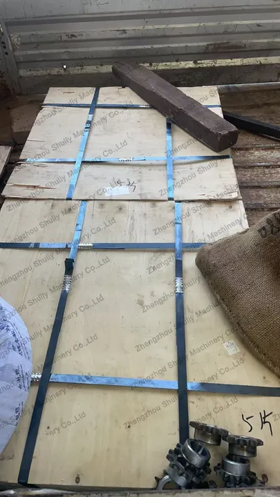 Wood cutting machine in the wooden crate