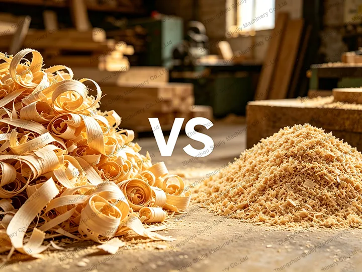 Difference between wood shaving and sawdust