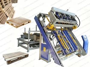 Wood pallet nailing machine